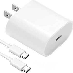 20W USB-C Charger With 6.6 FT C-C Cable for iPad